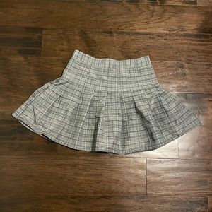 Grey Plaid Skirt